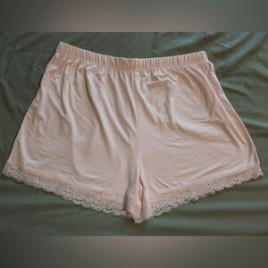 NWOT Rachel Zoe Soft Lace Trim Panama Shorts Light Pink with Lace Size Medium